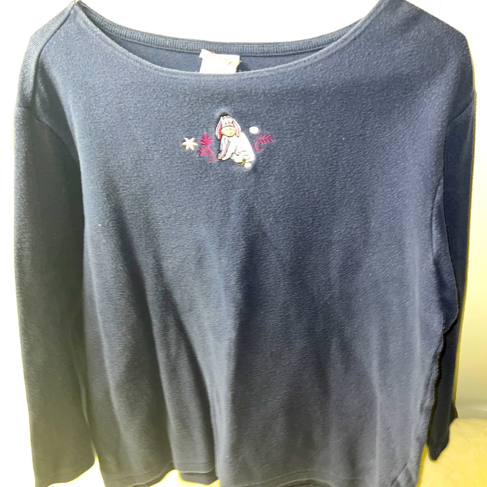 Vintage 90s Disney Store Pooh’s Eeyore embroidered Shirt Women’s size Large